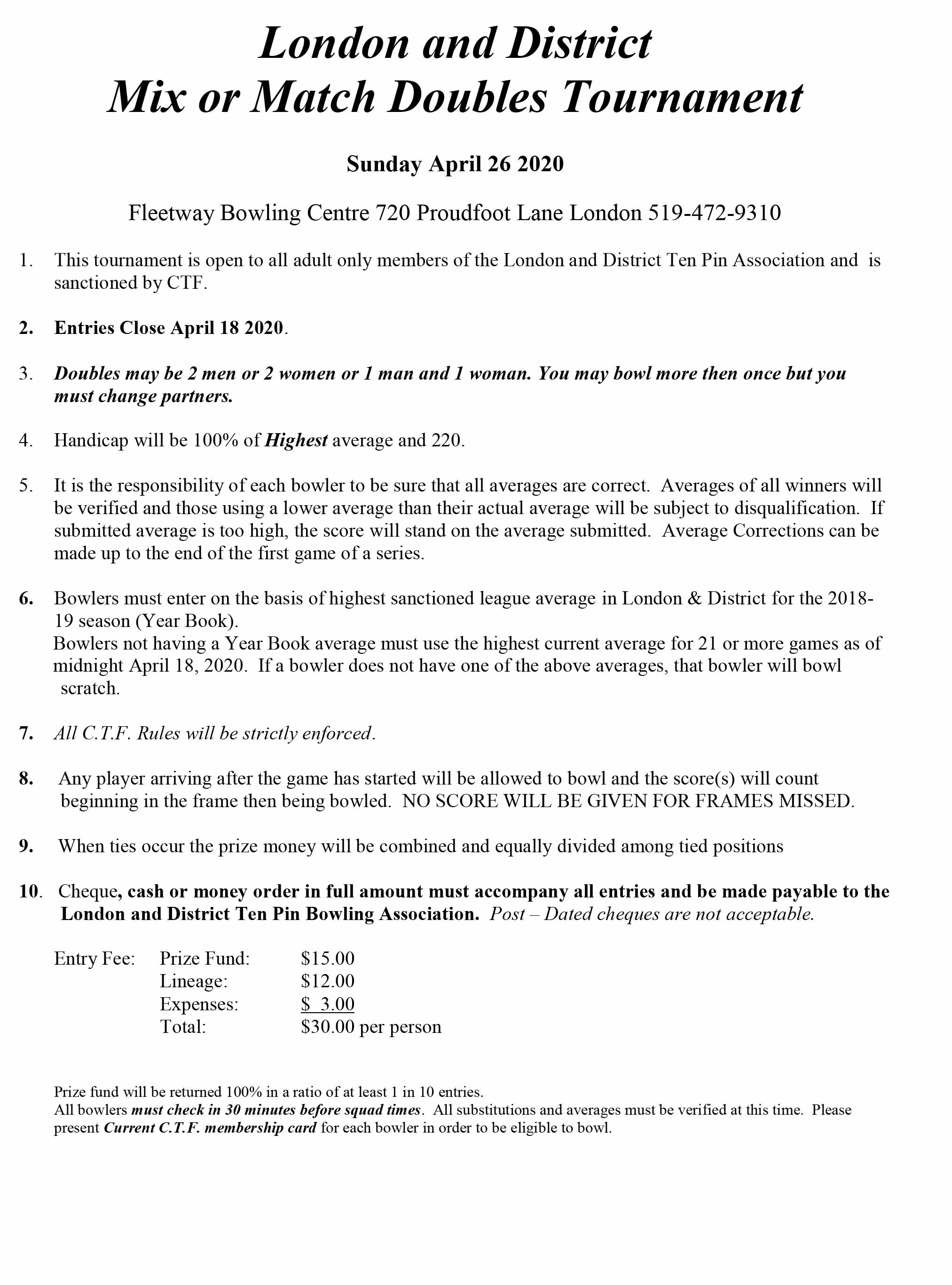 Mix or Match Doubles 19-20-2